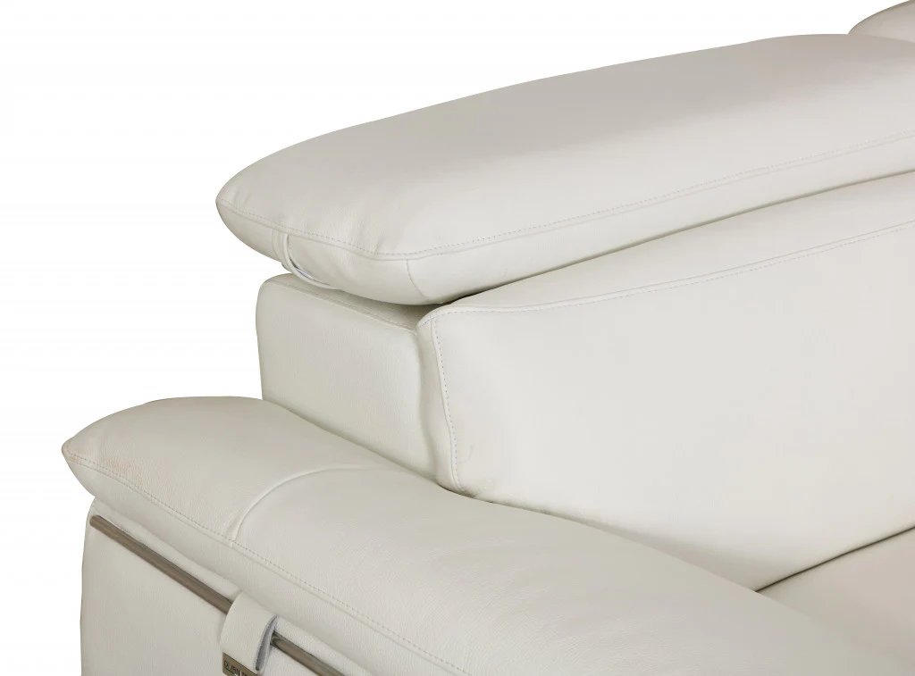 31" Fashionable White Leather Sofa By Homeroots - Image 5