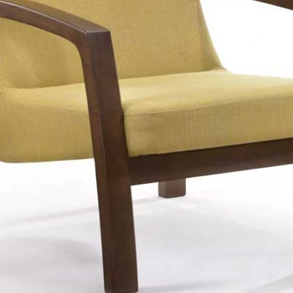 31" Gold and Walnut Retro Modern Wood Armchair By Homeroots - Image 6