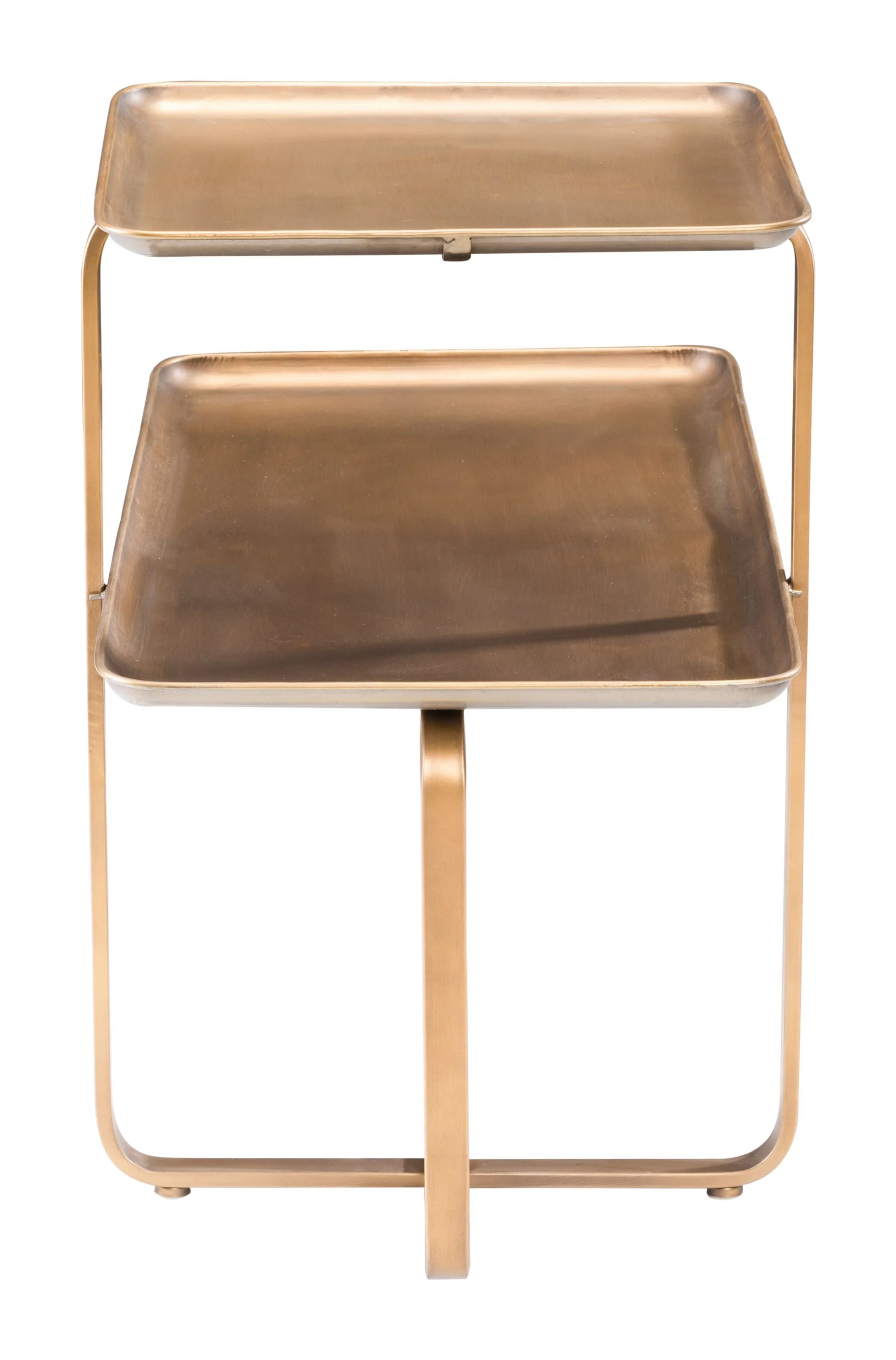 31" Gold Square and Rectangular Two Level Coffee Table By Homeroots - Image 3