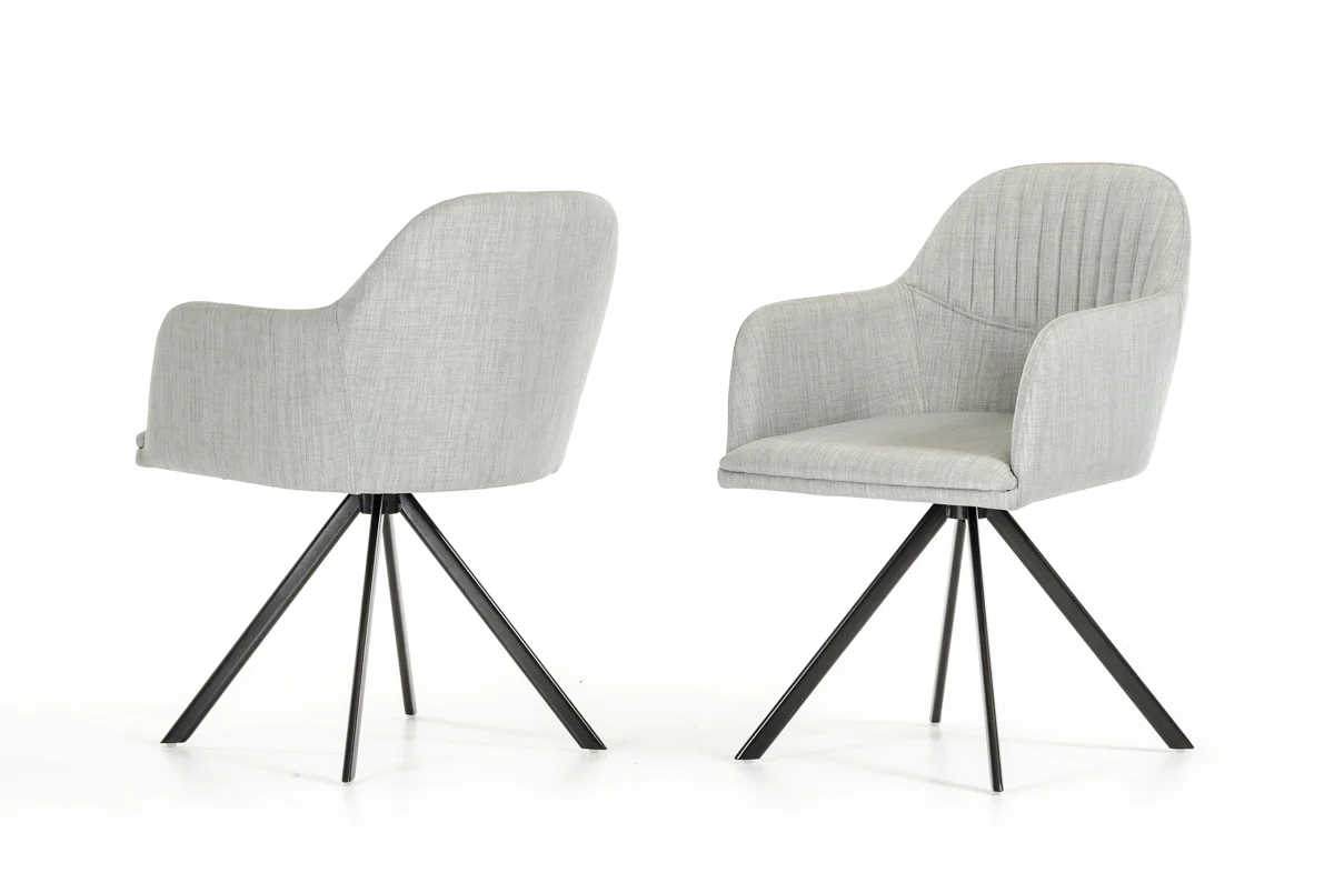 31' Grey Fabric And Metal Dining Chair By Homeroots - Image 2