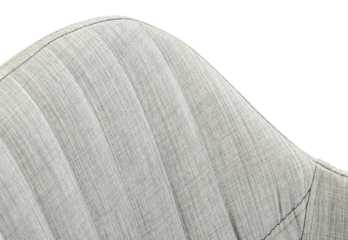 31' Grey Fabric And Metal Dining Chair By Homeroots - Image 3