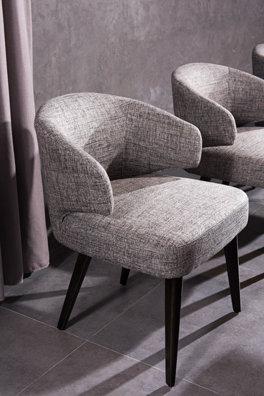 31' Grey Fabric Dining Chair With Wood Legs By Homeroots - Image 2