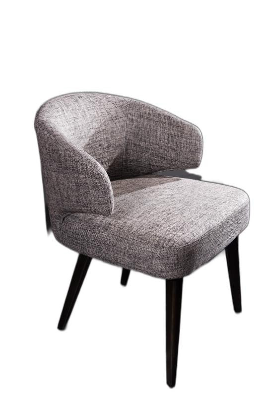 31' Grey Fabric Dining Chair With Wood Legs By Homeroots - Image 3