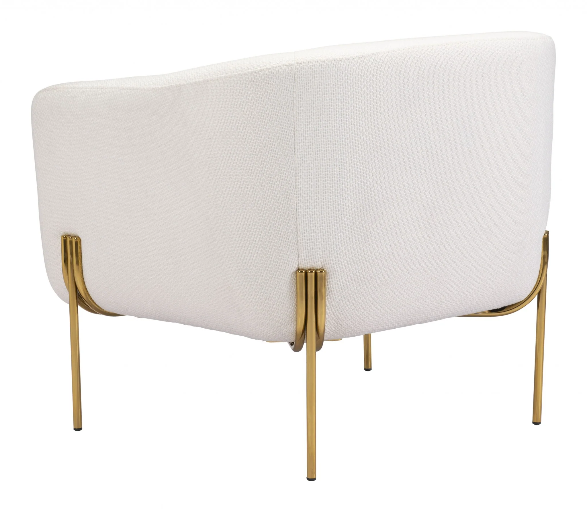 31" Ivory and Gold Textural Upholstered Accent Armchair By Homeroots - Image 6