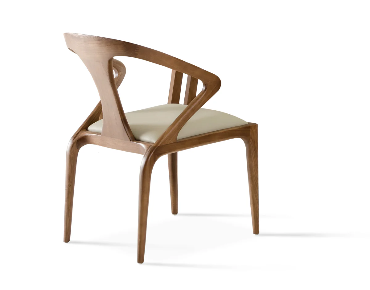 31' Leatherette And Wood Dining Chair By Homeroots - Image 2