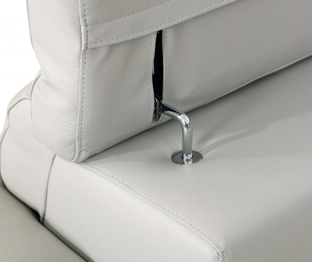 31" Light Grey Tasteful Leather Chair By Homeroots - Image 5
