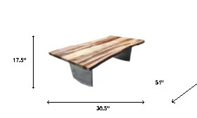 31" Natural Solid Wood Rectangular Coffee Table By Homeroots - Image 6