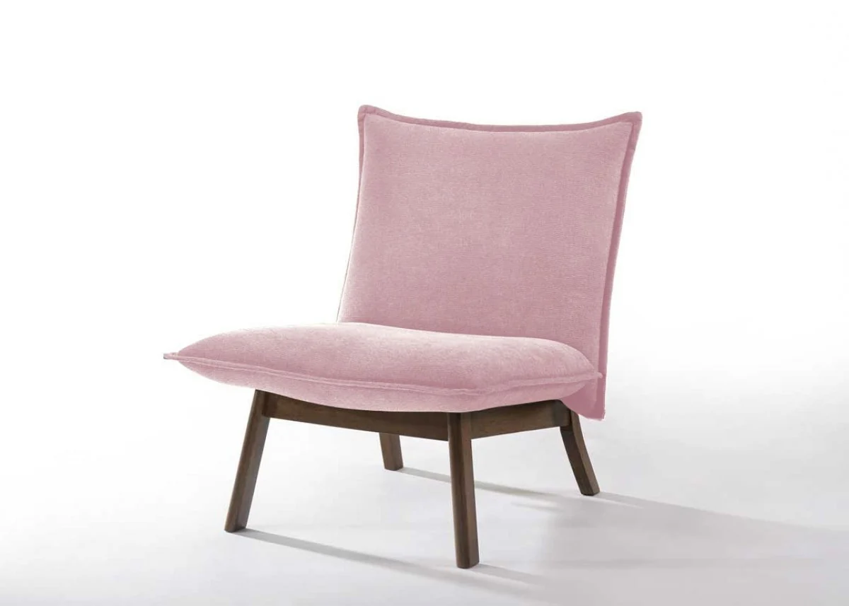 31" Plush Pink Low Profile Armless Accent Chair By Homeroots - Image 2