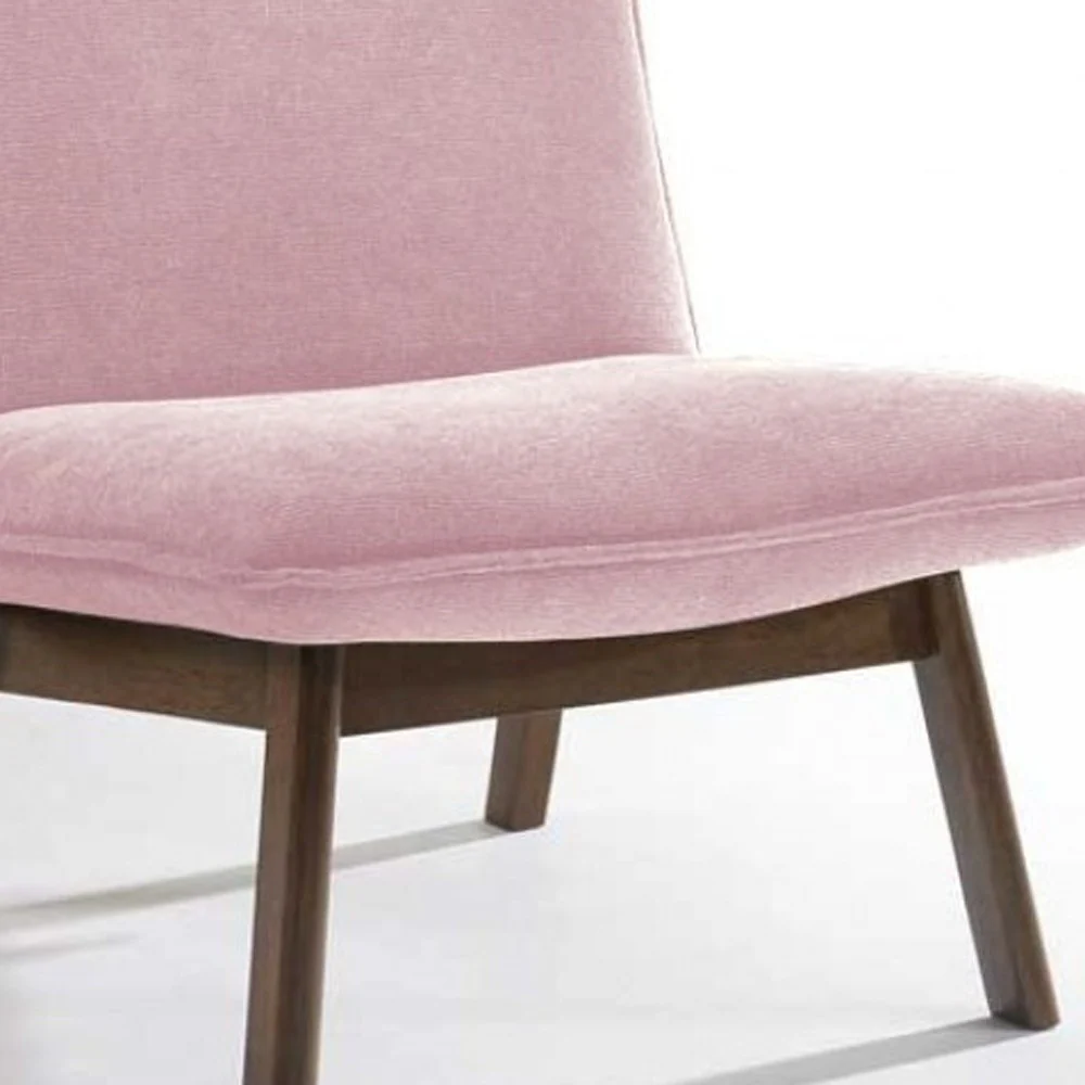 31" Plush Pink Low Profile Armless Accent Chair By Homeroots - Image 4