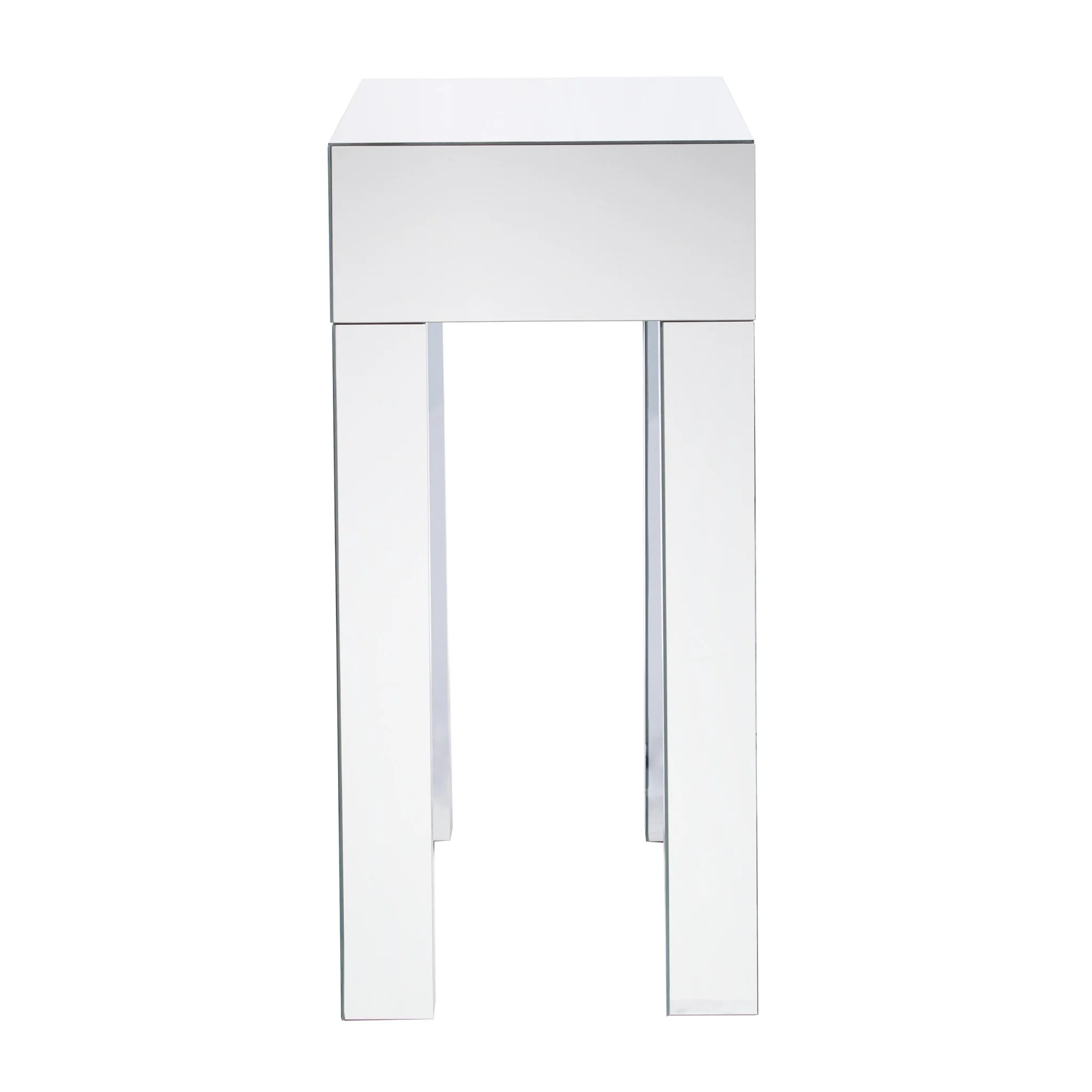 31" Silver Mirrored Glass Console Table With Storage By Homeroots - Image 4