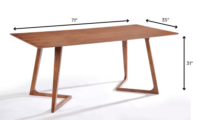 31' Walnut Wood And Veneer Dining Table By Homeroots - Image 6