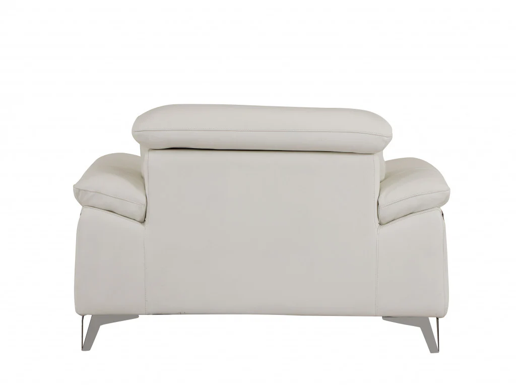 31" White Fashionable Leather Chair By Homeroots - Image 2