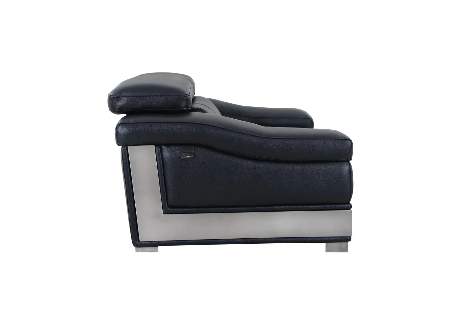 31to 39" Modern Black Leather Loveseat By Homeroots - Image 3
