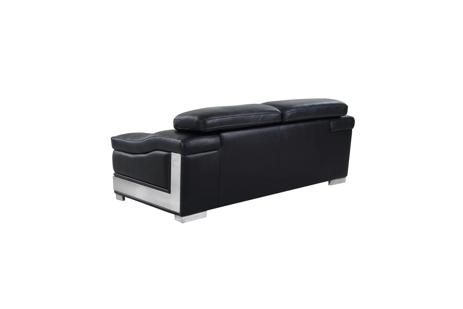 31to 39" Modern Black Leather Loveseat By Homeroots - Image 4