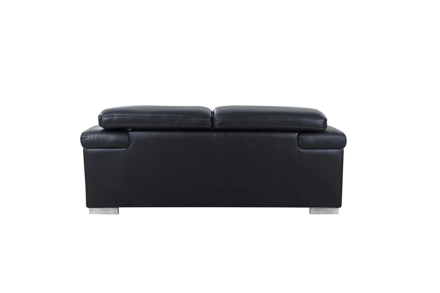 31to 39" Modern Black Leather Loveseat By Homeroots - Image 5