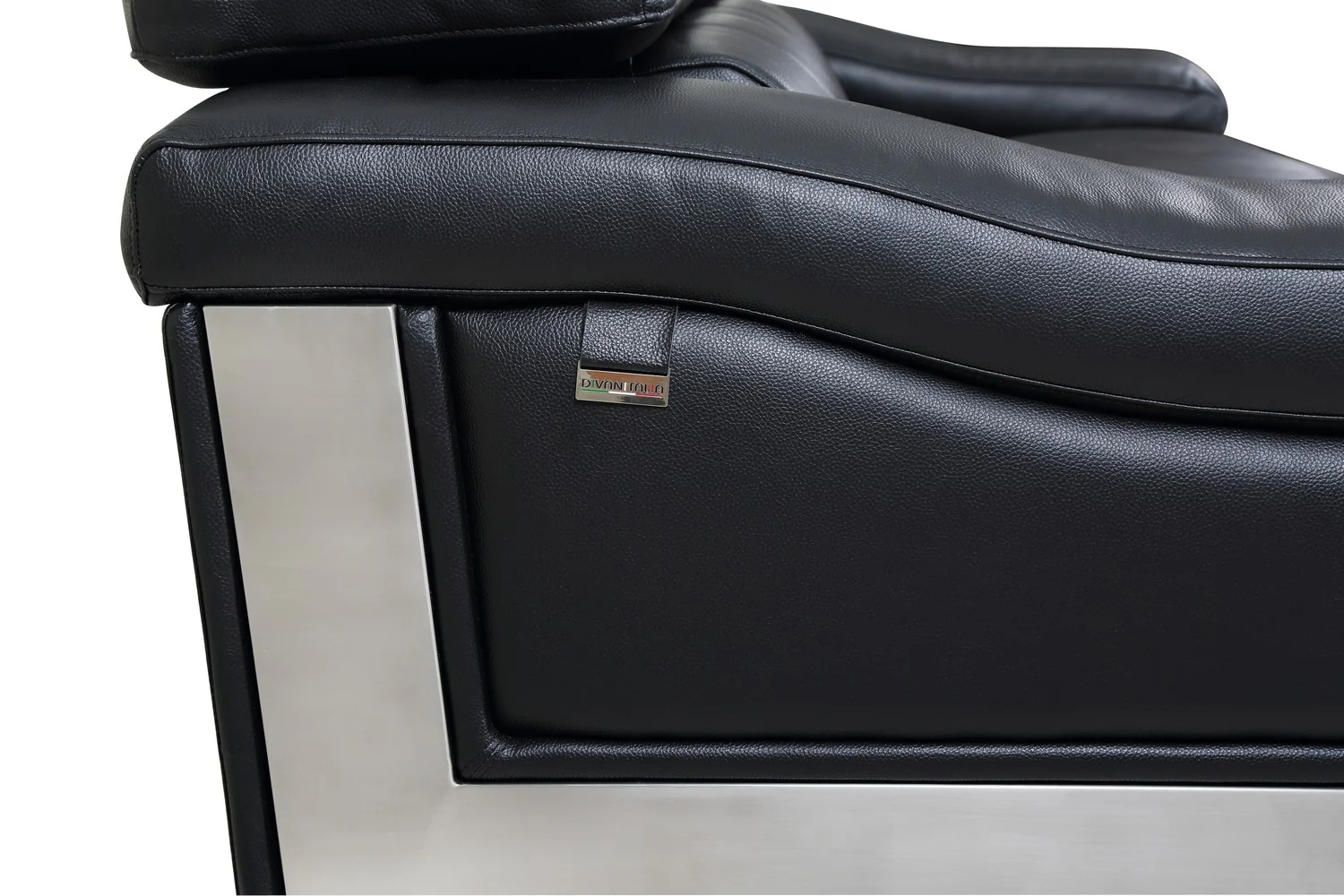 31to 39" Modern Black Leather Loveseat By Homeroots - Image 6