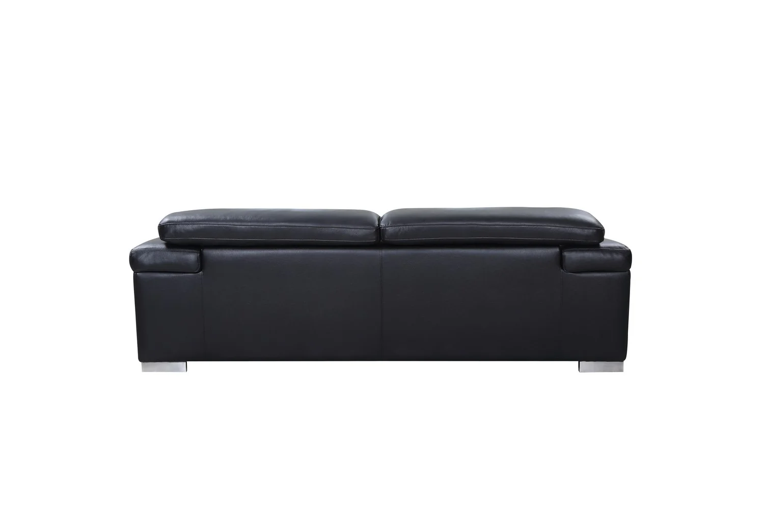 31to 39" Modern Black Leather Sofa By Homeroots - Image 4