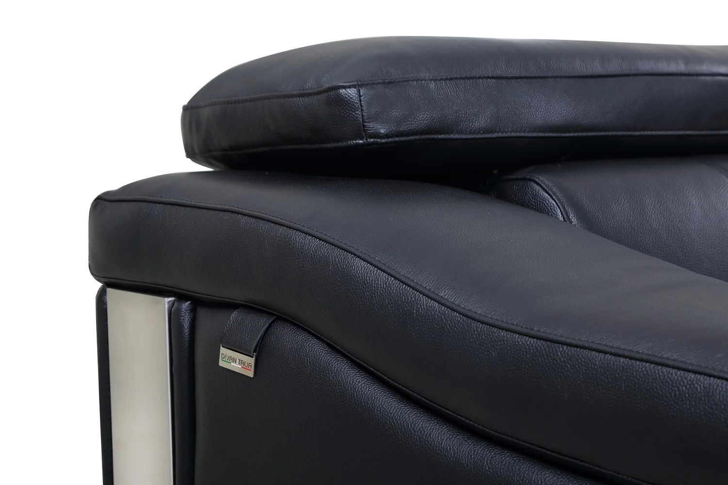 31to 39" Modern Black Leather Sofa By Homeroots - Image 6