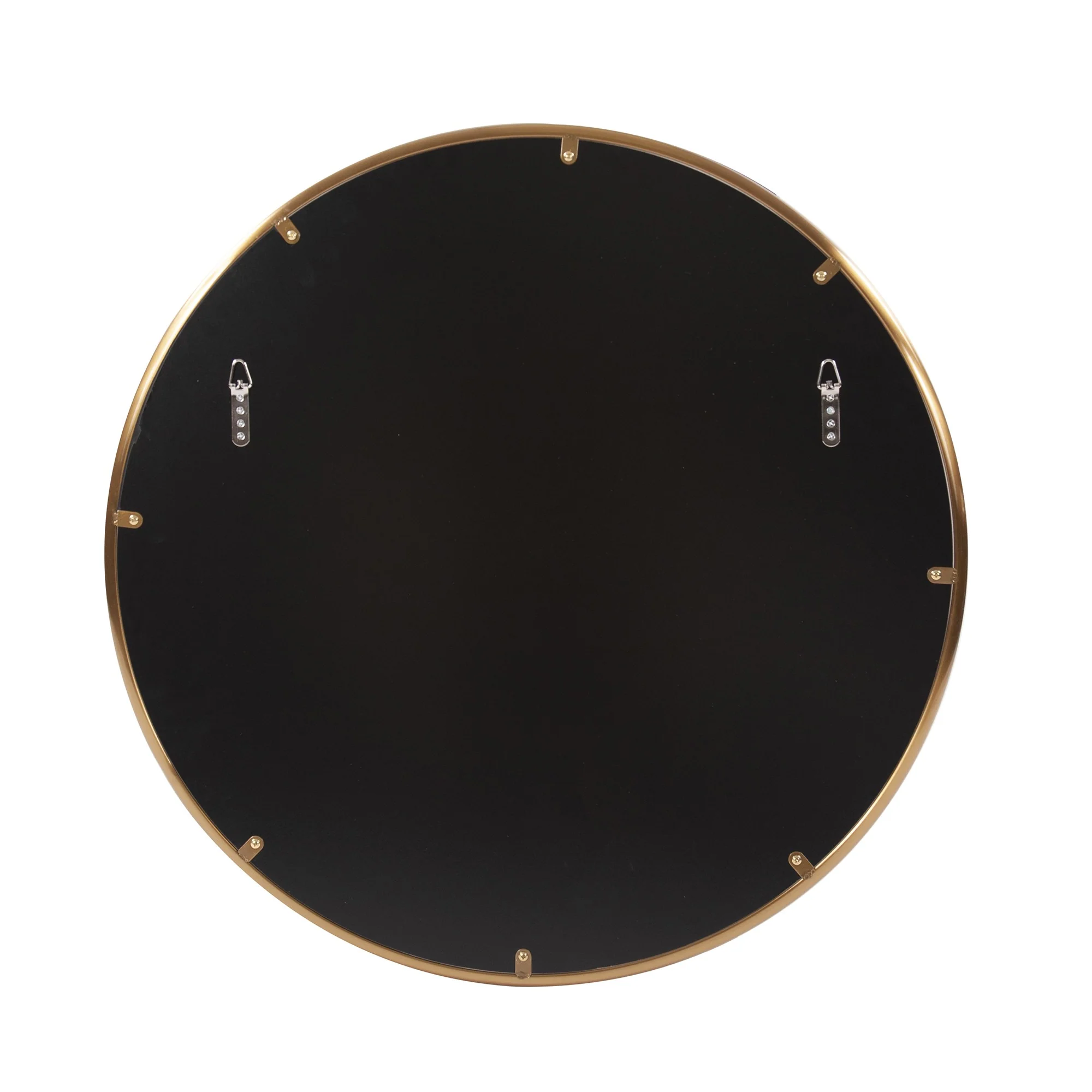 32" Antiqued Brushed Brass Round Wall Mirror By Homeroots - Image 5