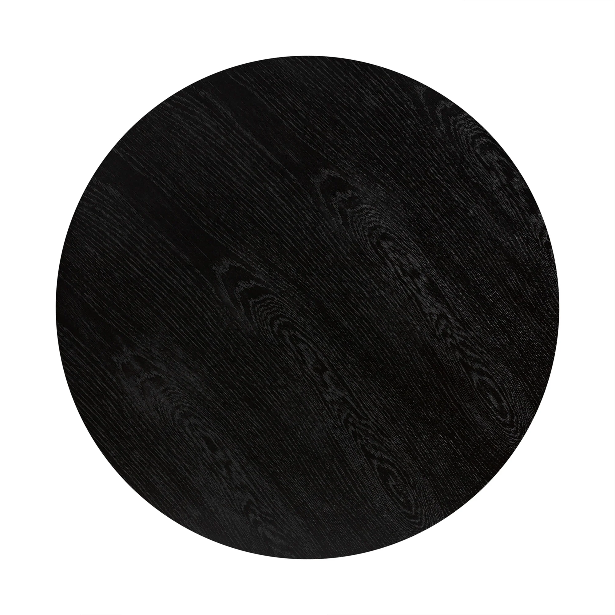 32" Black And Brown Solid Wood Round Coffee Table By Homeroots - Image 3