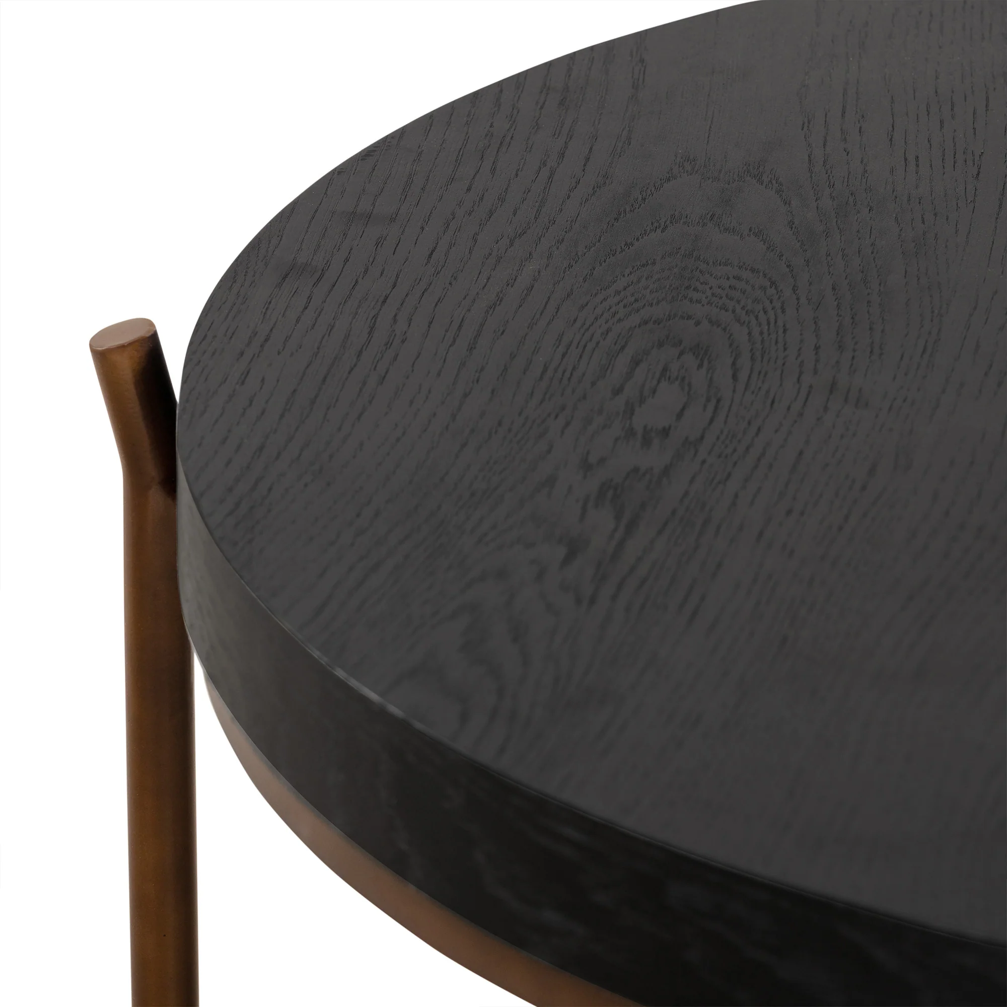 32" Black And Brown Solid Wood Round Coffee Table By Homeroots - Image 6