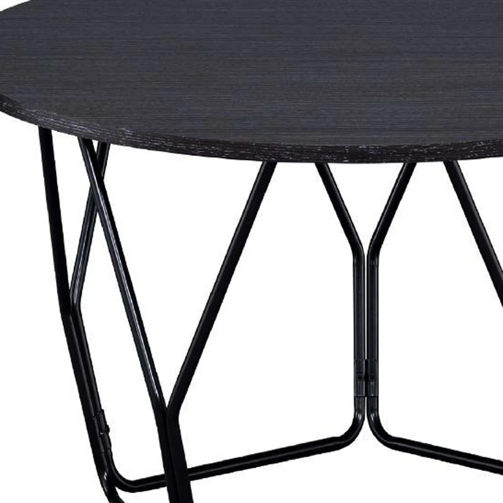 32" Black And Espresso Round Coffee Table By Homeroots - Image 3