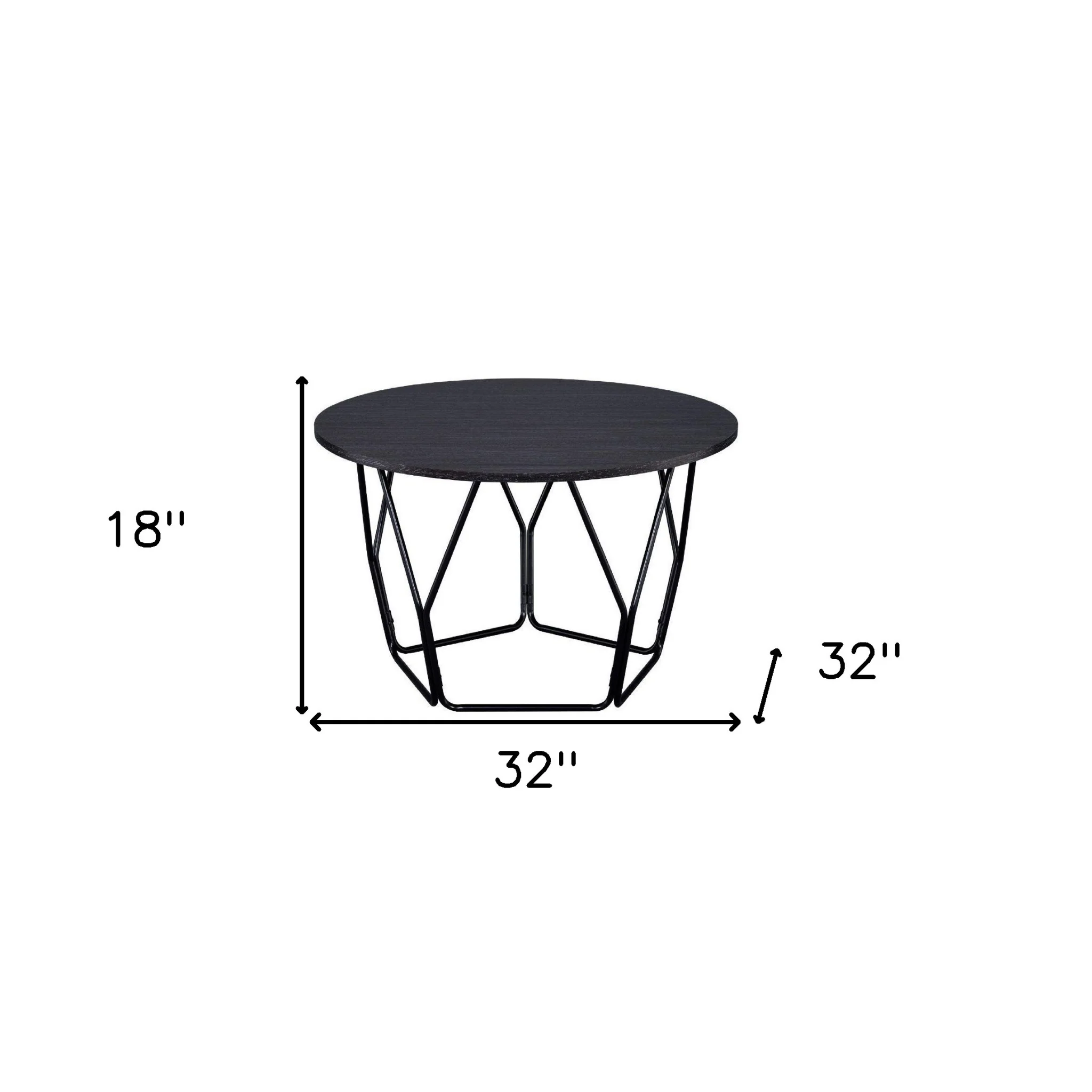 32" Black And Espresso Round Coffee Table By Homeroots - Image 5