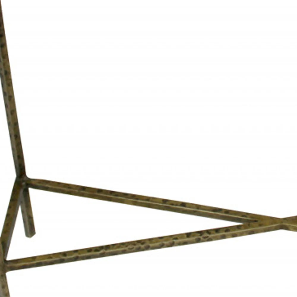 32" Black and Gold Stone Frame Console Table By Homeroots - Image 4