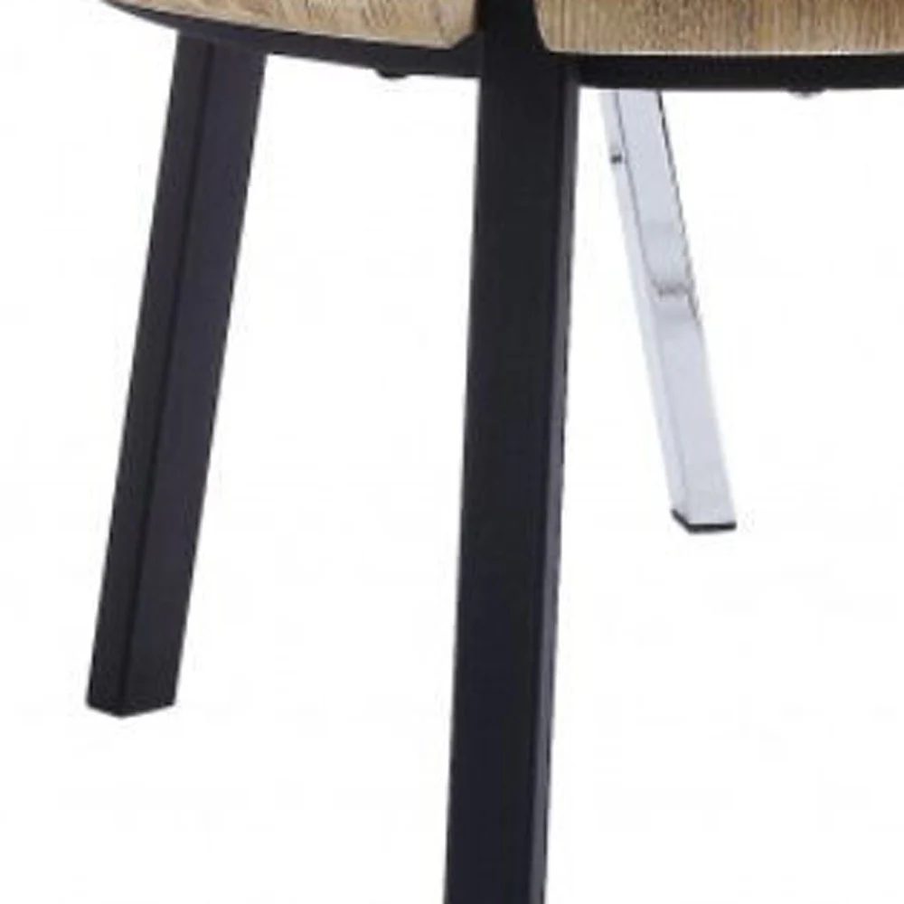 32" Black And White And Natural Brown Paper Veneer Round Nested Coffee Tables By Homeroots - Image 4