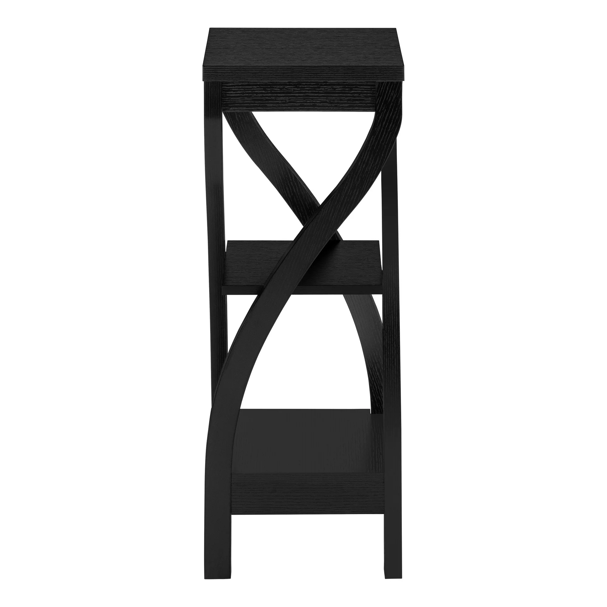 32" Black End Table With Two Shelves By Homeroots - Image 2