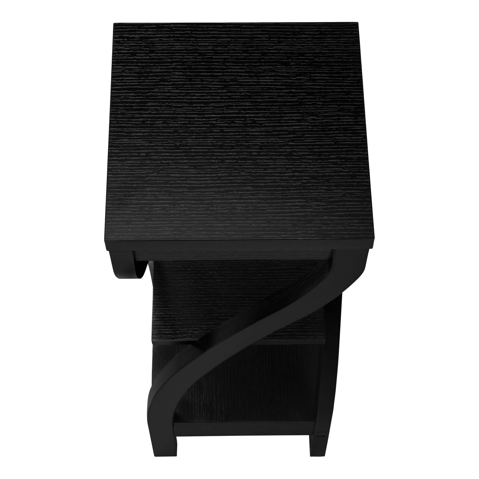 32" Black End Table With Two Shelves By Homeroots - Image 3