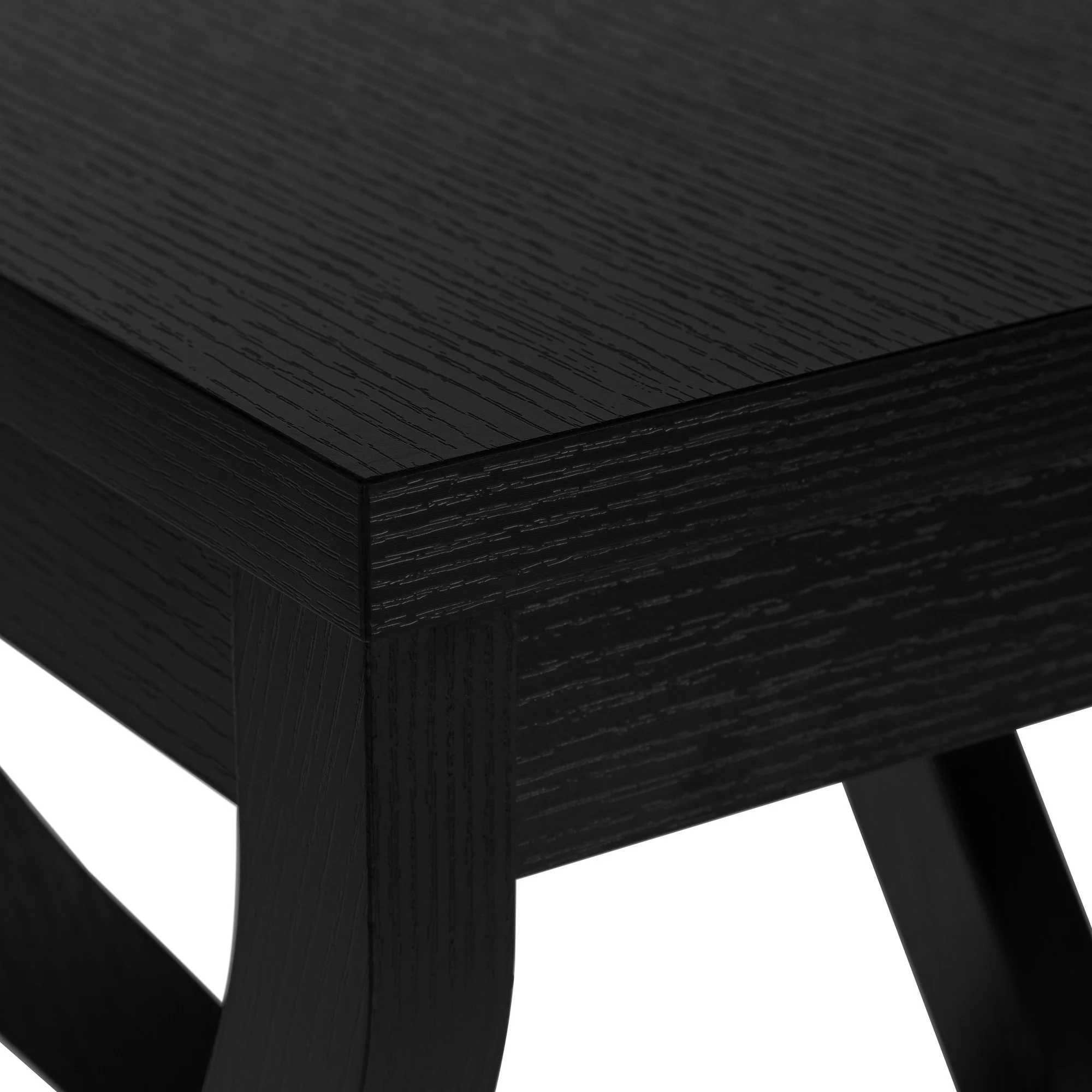32" Black End Table With Two Shelves By Homeroots - Image 4