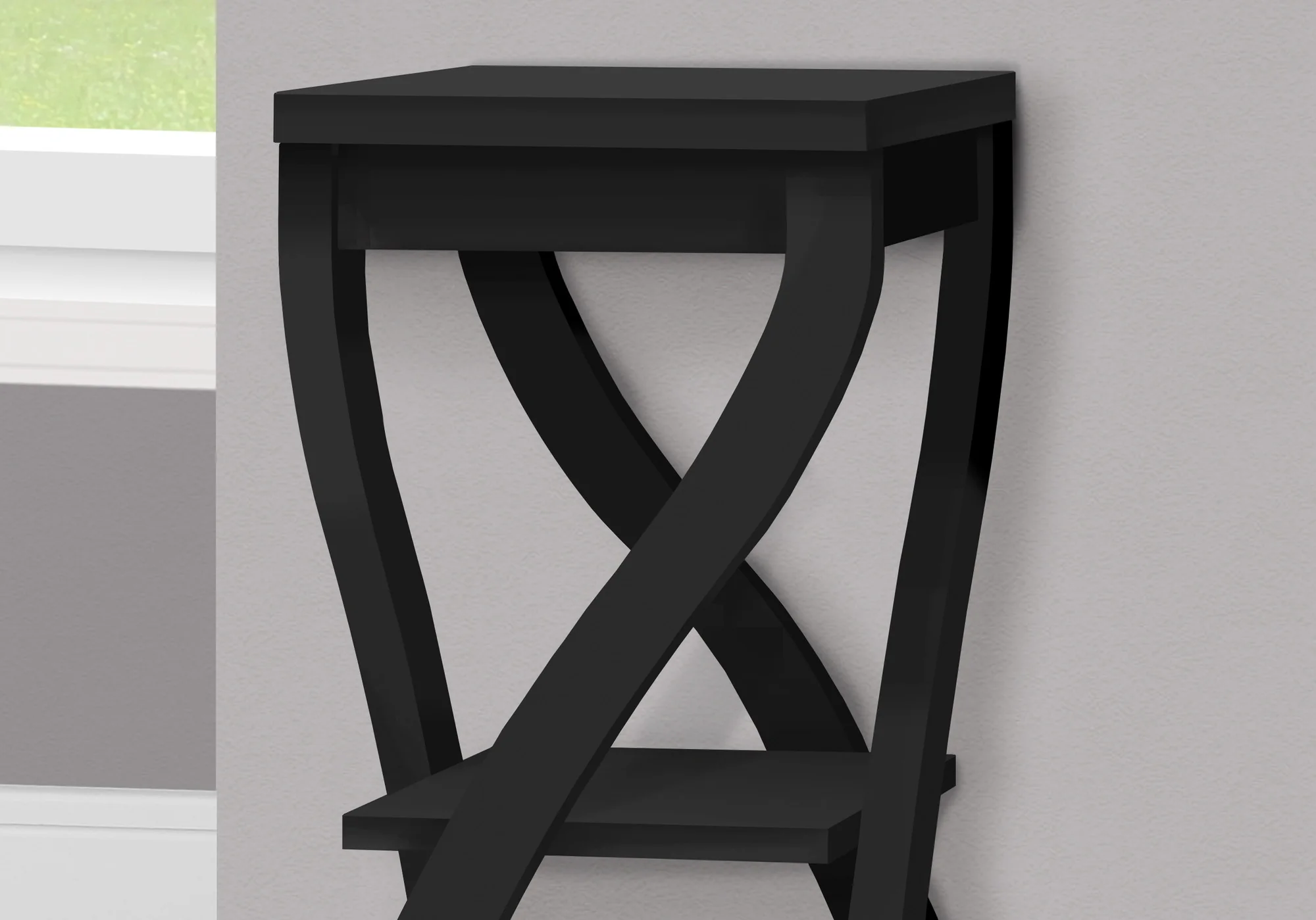 32" Black End Table With Two Shelves By Homeroots - Image 7