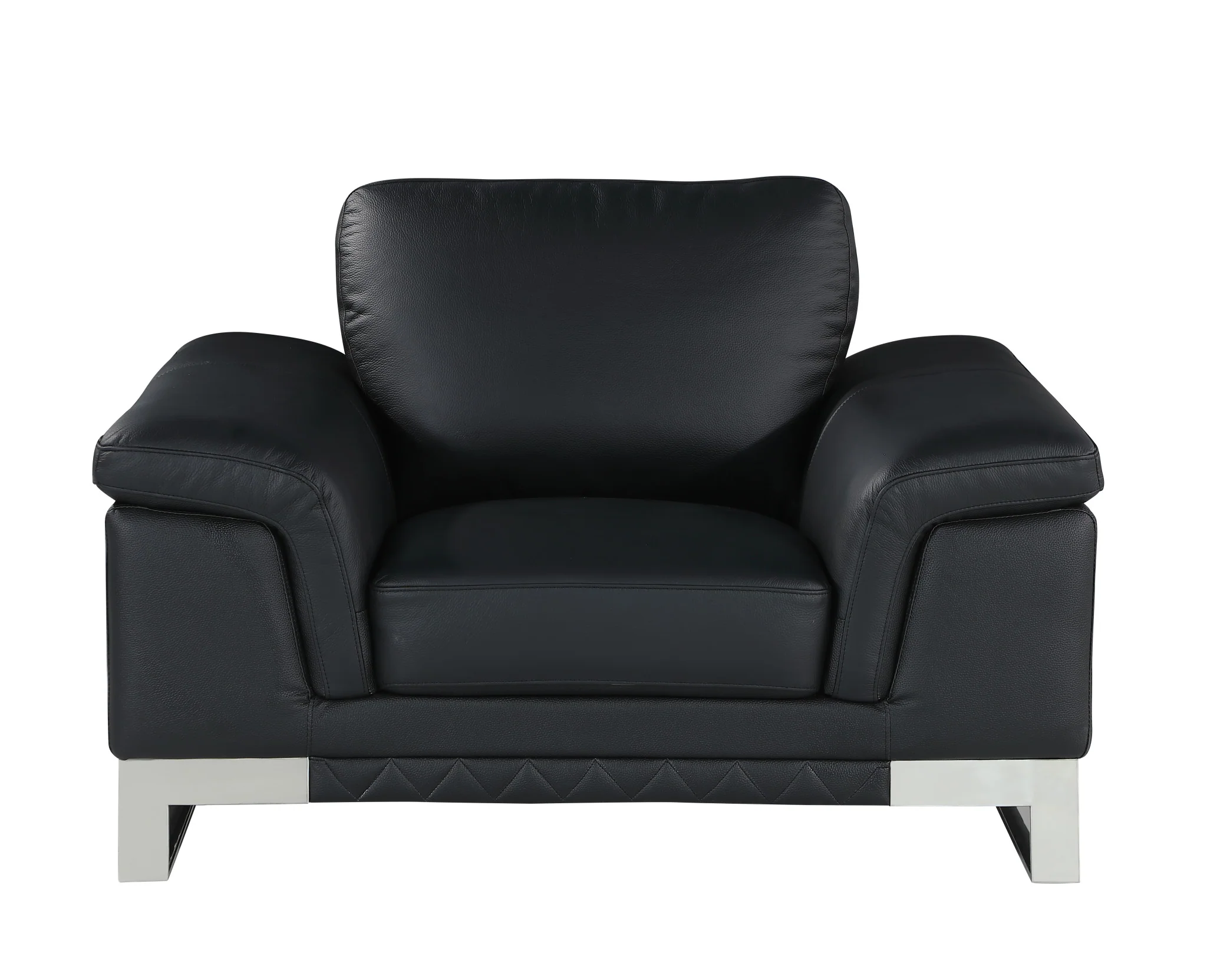 32" Black Lovely Leather Chair By Homeroots - Image 4