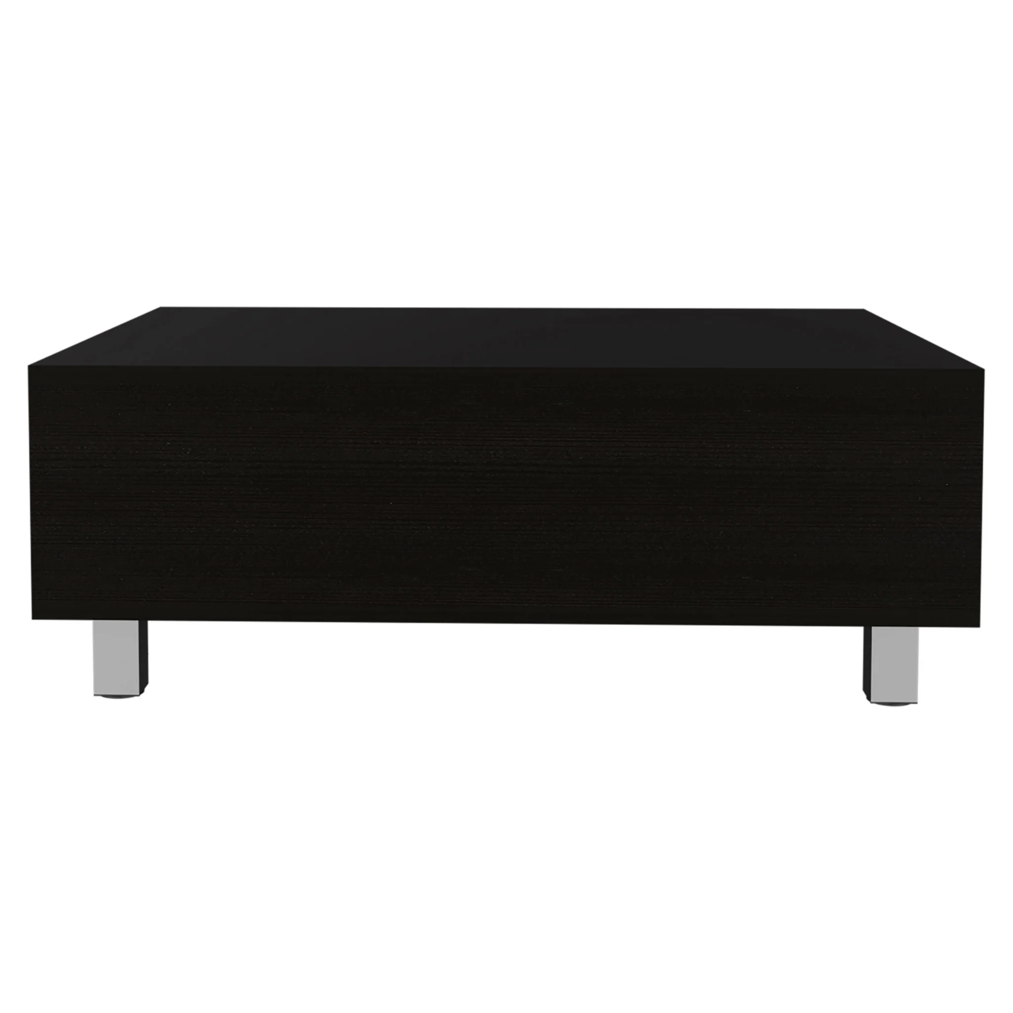 32" Black Manufactured Wood Rectangular Lift Top Coffee Table With Drawer And Shelf By Homeroots - Image 2