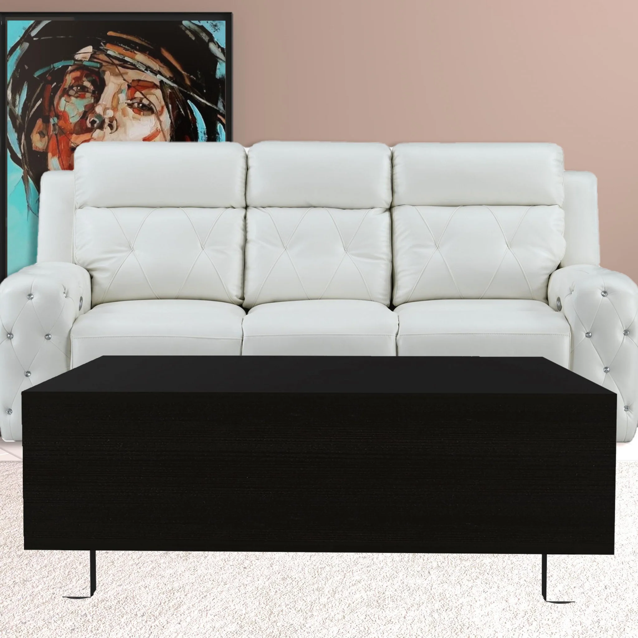 32" Black Manufactured Wood Rectangular Lift Top Coffee Table With Drawer And Shelf By Homeroots - Image 5