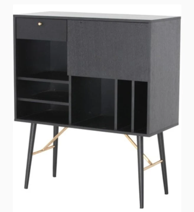 32' Black Mdf And Glass Buffet By Homeroots - Image 3