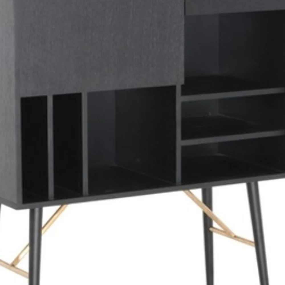 32' Black Mdf And Glass Buffet By Homeroots - Image 5