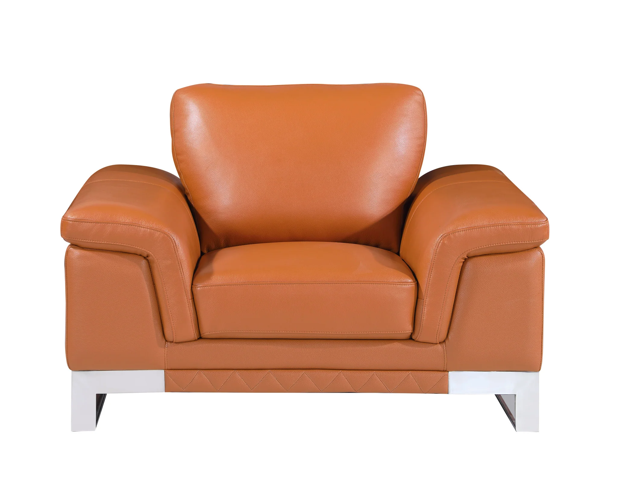 32" Camel Lovely Leather Chair By Homeroots - Image 2