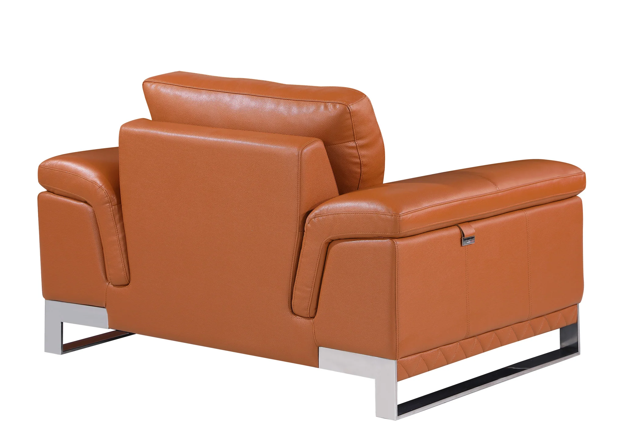 32" Camel Lovely Leather Chair By Homeroots - Image 3
