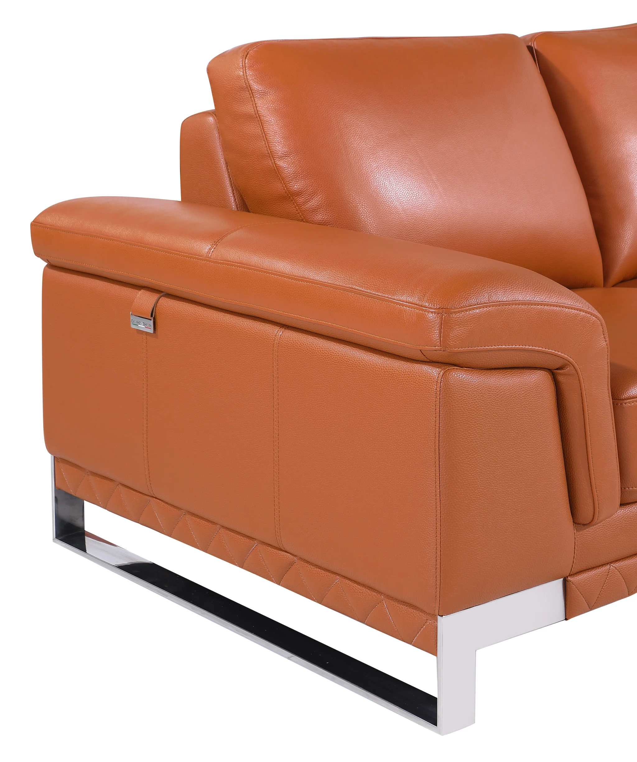 32" Camel Lovely Leather Chair By Homeroots - Image 6