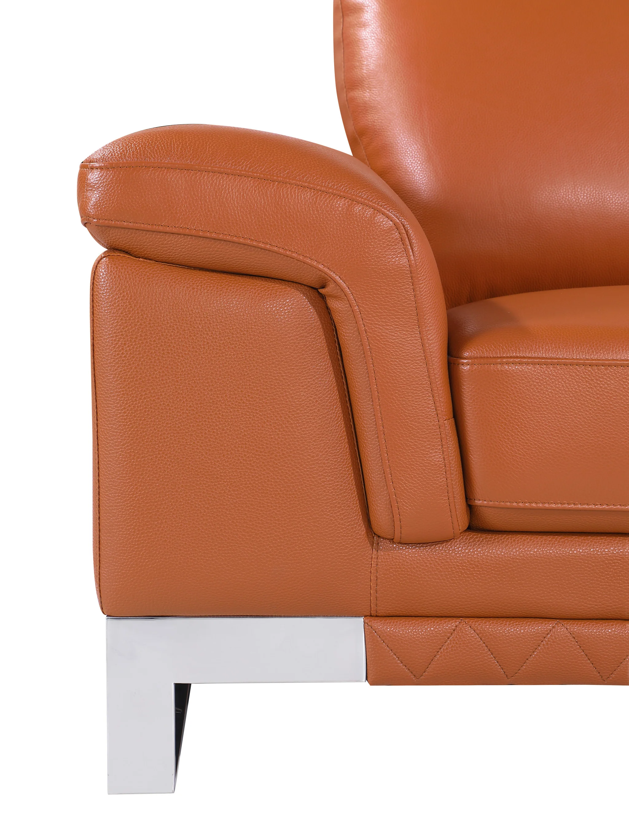32" Camel Lovely Leather Chair By Homeroots - Image 7