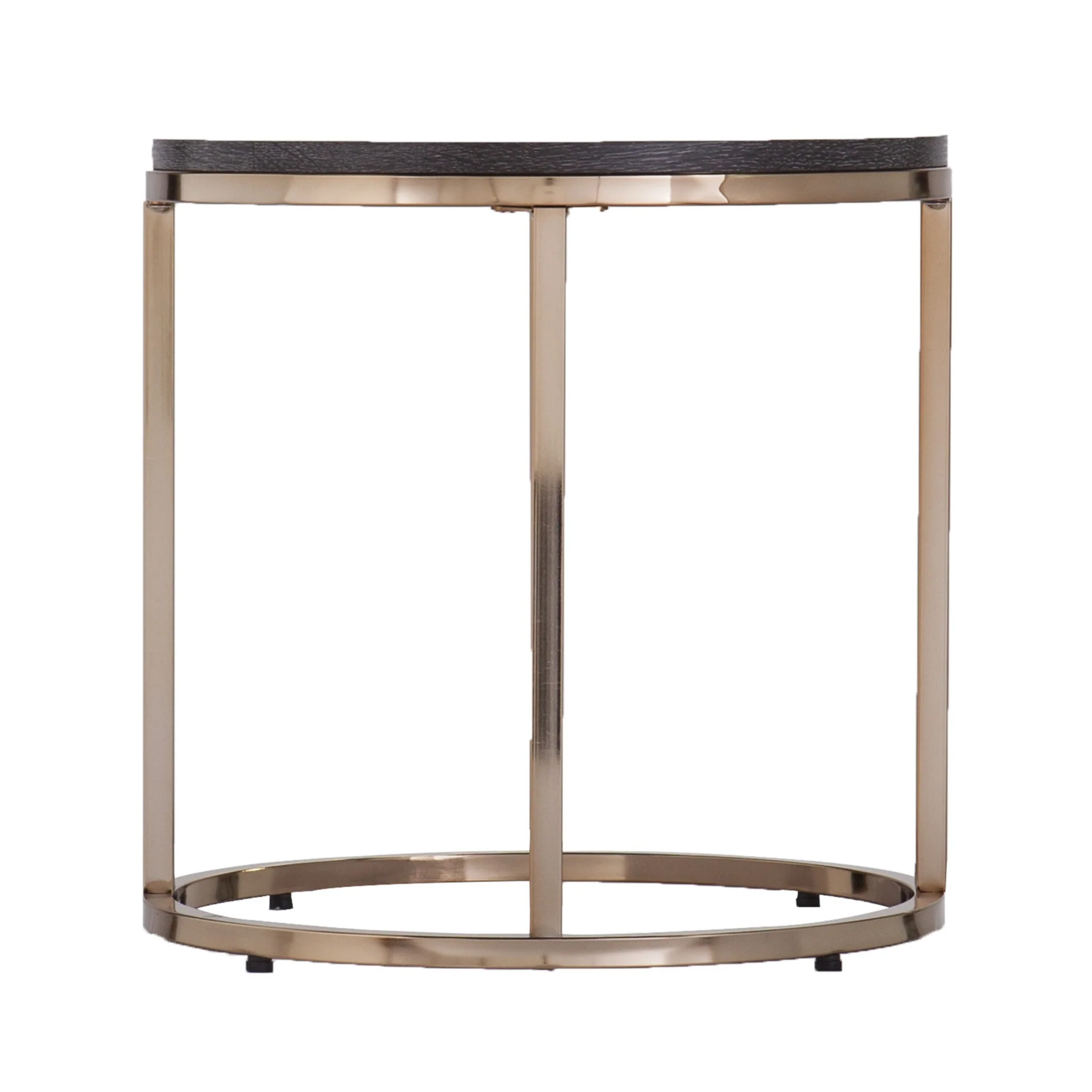 32" Champagne And Charcoal Manufactured Wood And Metal With Iron Round Coffee Table By Homeroots - Image 8