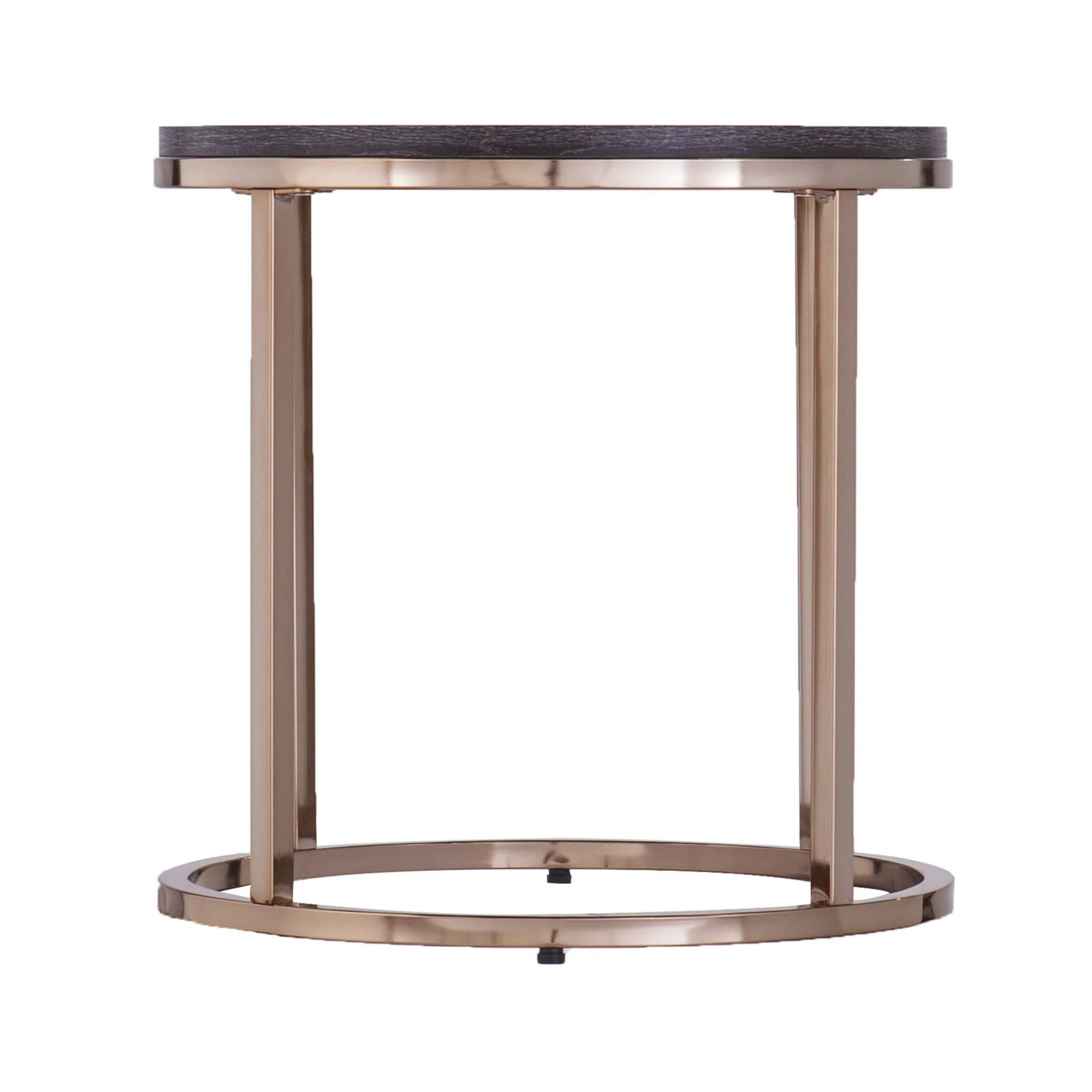 32" Champagne And Charcoal Manufactured Wood And Metal With Iron Round Coffee Table By Homeroots - Image 9