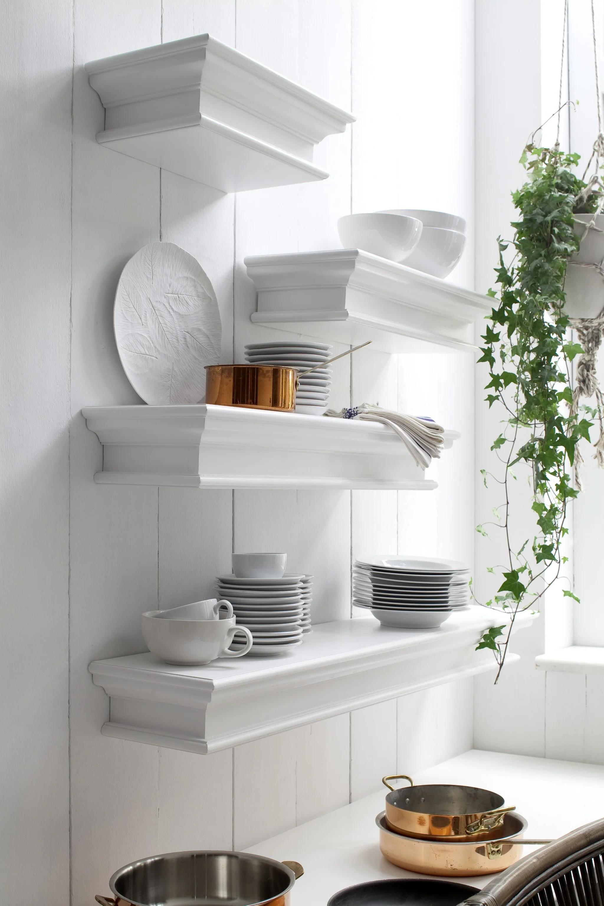 32" Classic White Floating Wall Shelf By Homeroots - Image 6