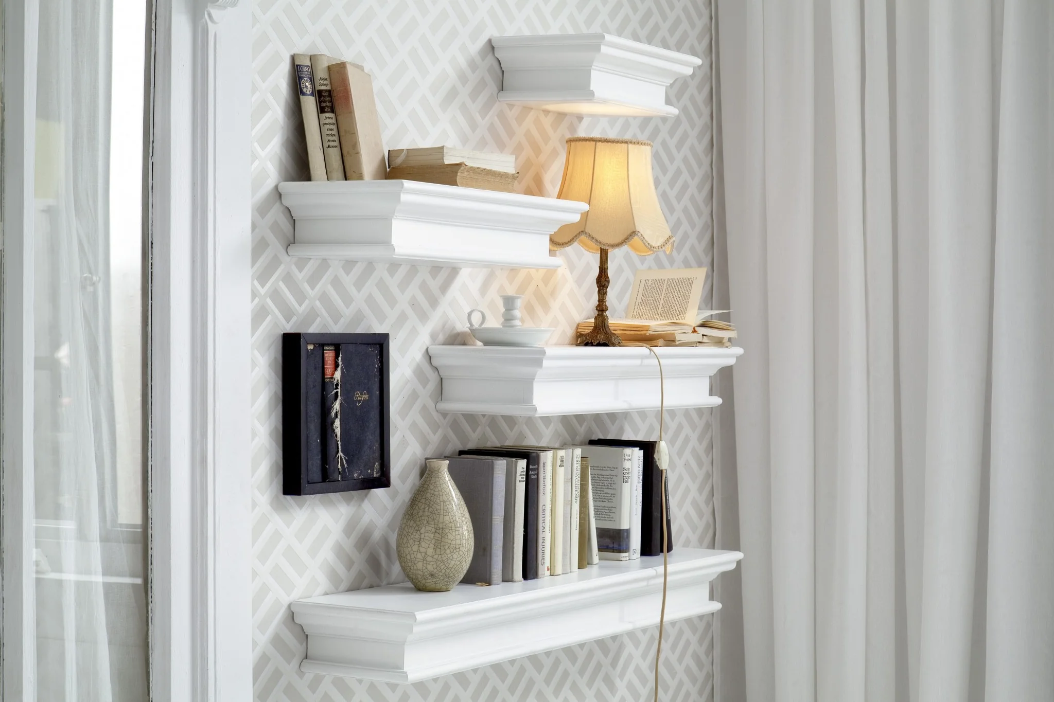 32" Classic White Floating Wall Shelf By Homeroots - Image 9