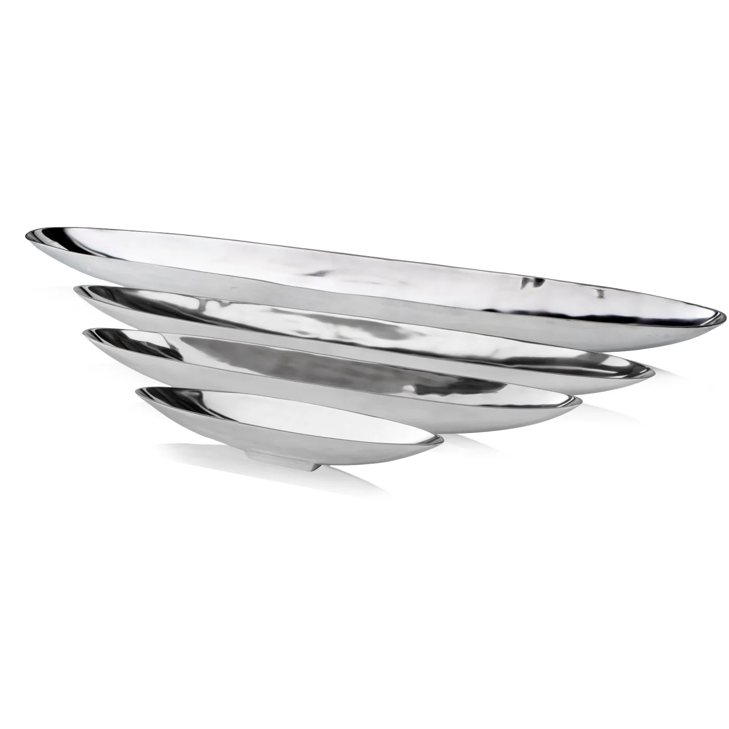 32' Contempo Shiny Silver Long Boat Tray By Homeroots - Image 3