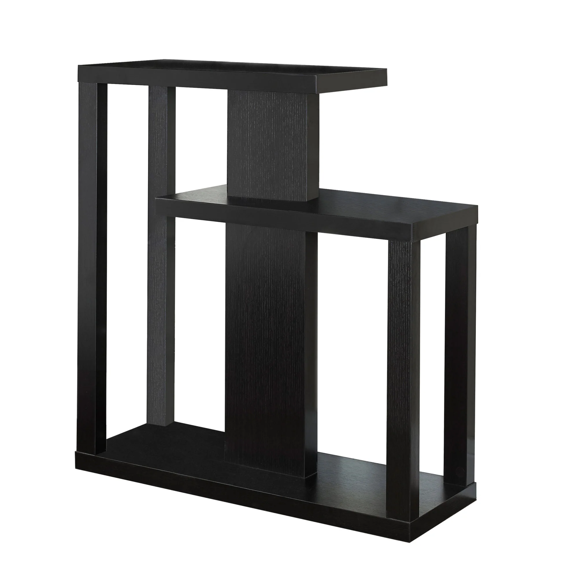 32" Espresso Free form Floor Shelf Console Table With Storage By Homeroots - Image 2