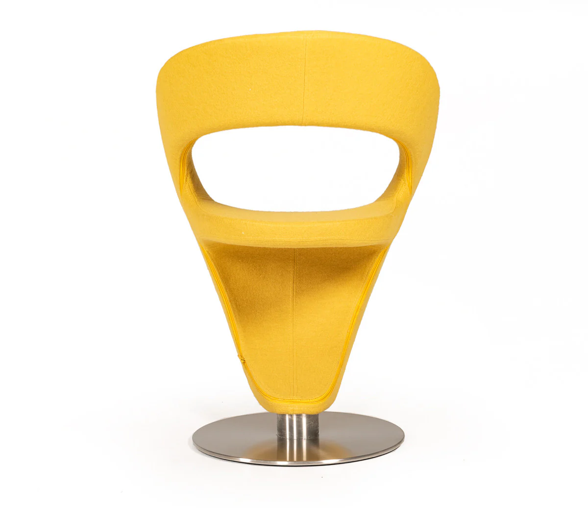 32' Gold Fabric Polyester and Wool Lounge Chair By Homeroots - Image 3