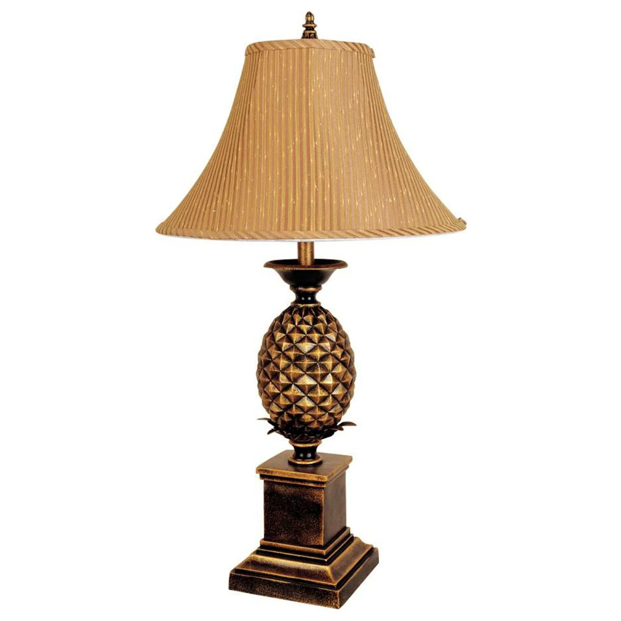 32" Gold Metal Pineapple Table Lamp With Gold Classic Empire Shade By Homeroots - Image 3